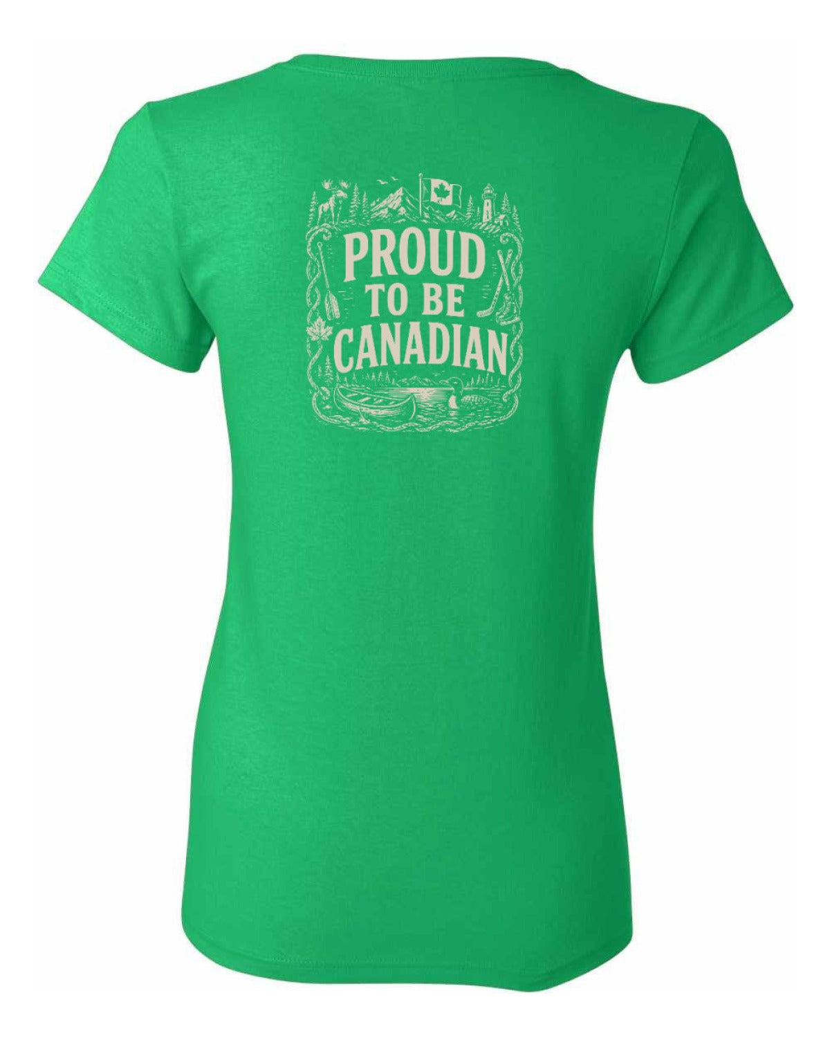 Proud To Be Canadian Folk Left Chest and Back  Women's Tee