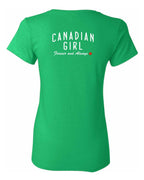 Canadian Girl Forever and Always Left Chest and Back  Women's Tee