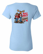 Mean and Nasty New Left Chest and Back Women's Tee in Light Blue - back