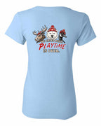 We Tried Nice New Left Chest and Back Women's Tee in Light Blue - back