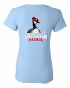 Lake Patrol Left Chest and Back Women's Tee in Light Blue - back