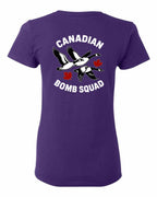 Canadian Bomb Squad Cropped Left Chest and Back Women's Tee in Purple - back