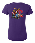 Mean and Nasty New Left Chest and Back Women's Tee in Purple - back