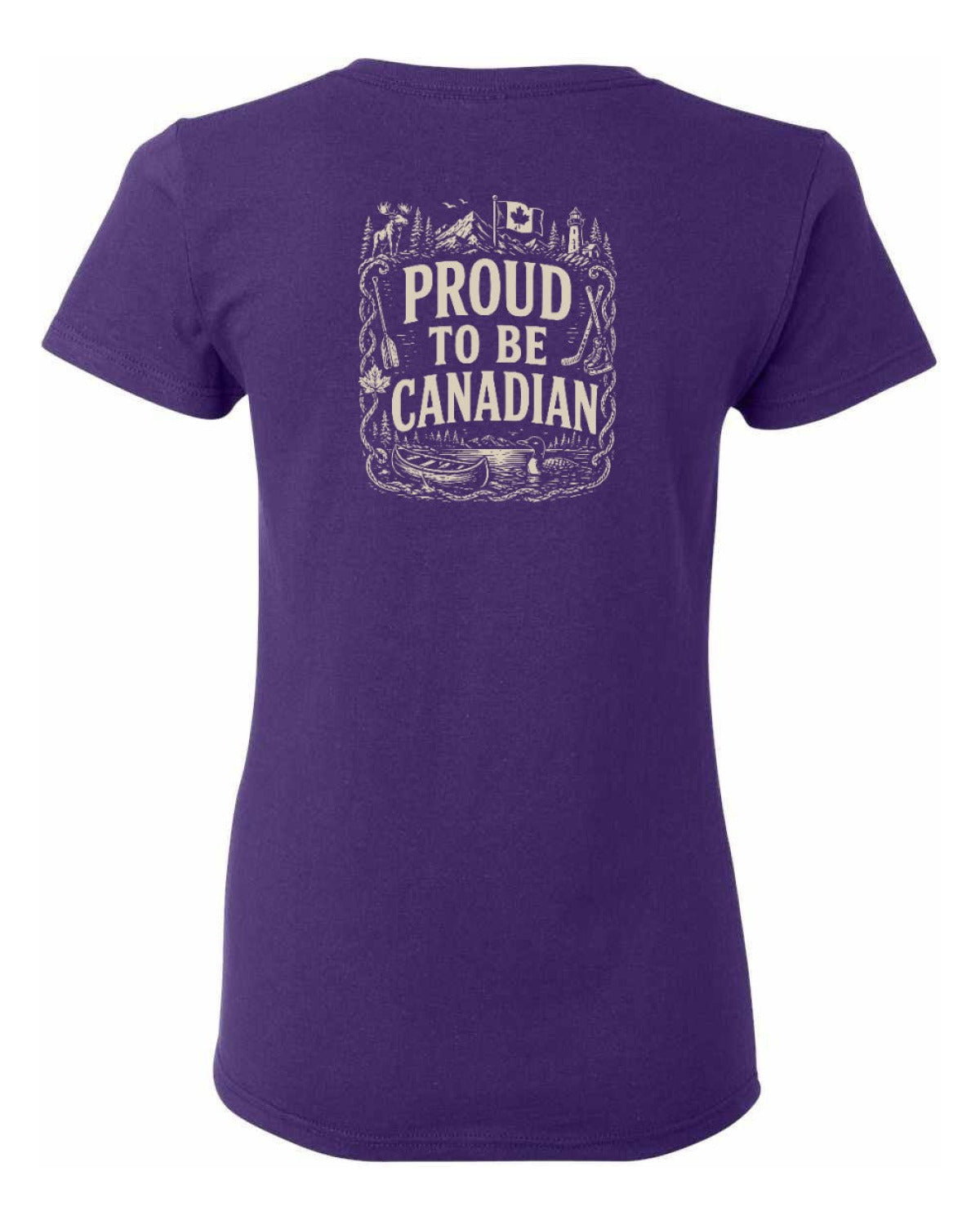 Proud To Be Canadian Folk Left Chest and Back  Women's Tee