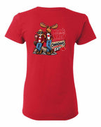 Mean and Nasty New Left Chest and Back Women's Tee in Red - back