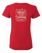 Proud To Be Canadian Folk Left Chest and Back  Women's Tee