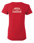 Proud To Be Canadian Sign Left Chest and Back  Women's Tee