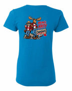 Mean and Nasty New Left Chest and Back Women's Tee in Sapphire - back