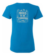 Proud To Be Canadian Folk Left Chest and Back  Women's Tee