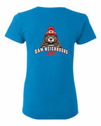 Dam Neighbours Left Chest and Back Women's Tee in Sapphire - back