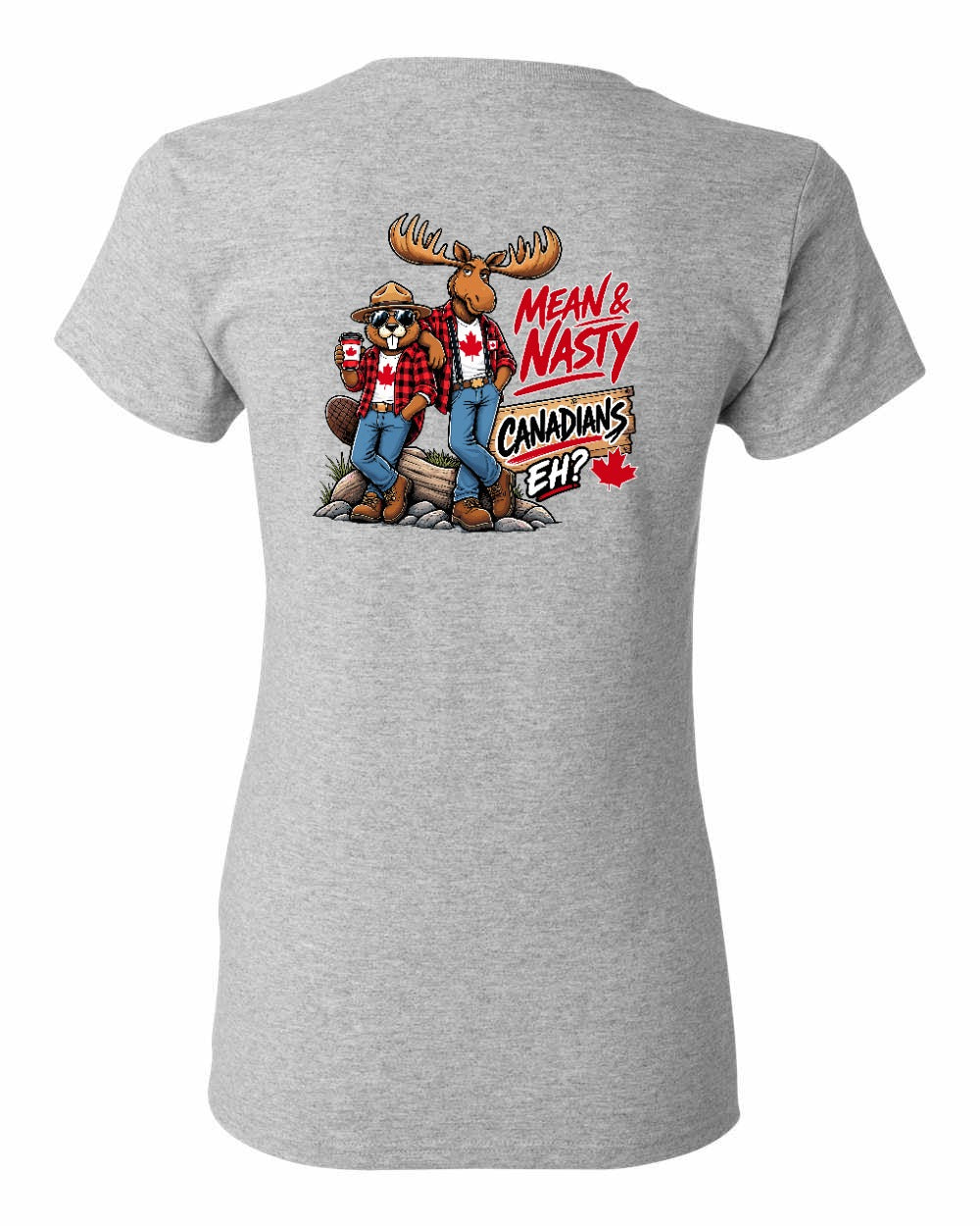 Mean and Nasty New Left Chest and Back Women's Tee in Sport Grey - back