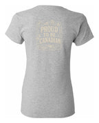 Proud To Be Canadian Folk Left Chest and Back  Women's Tee