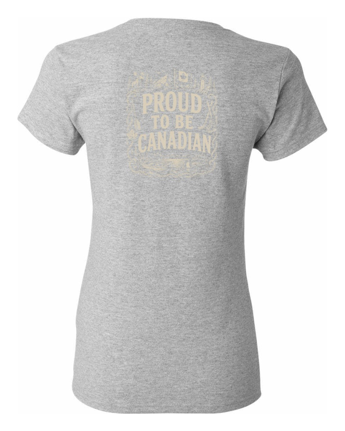 Proud To Be Canadian Folk Left Chest and Back  Women's Tee