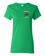 Standing Our Ground Left Chest Women's Tee in Irish Green