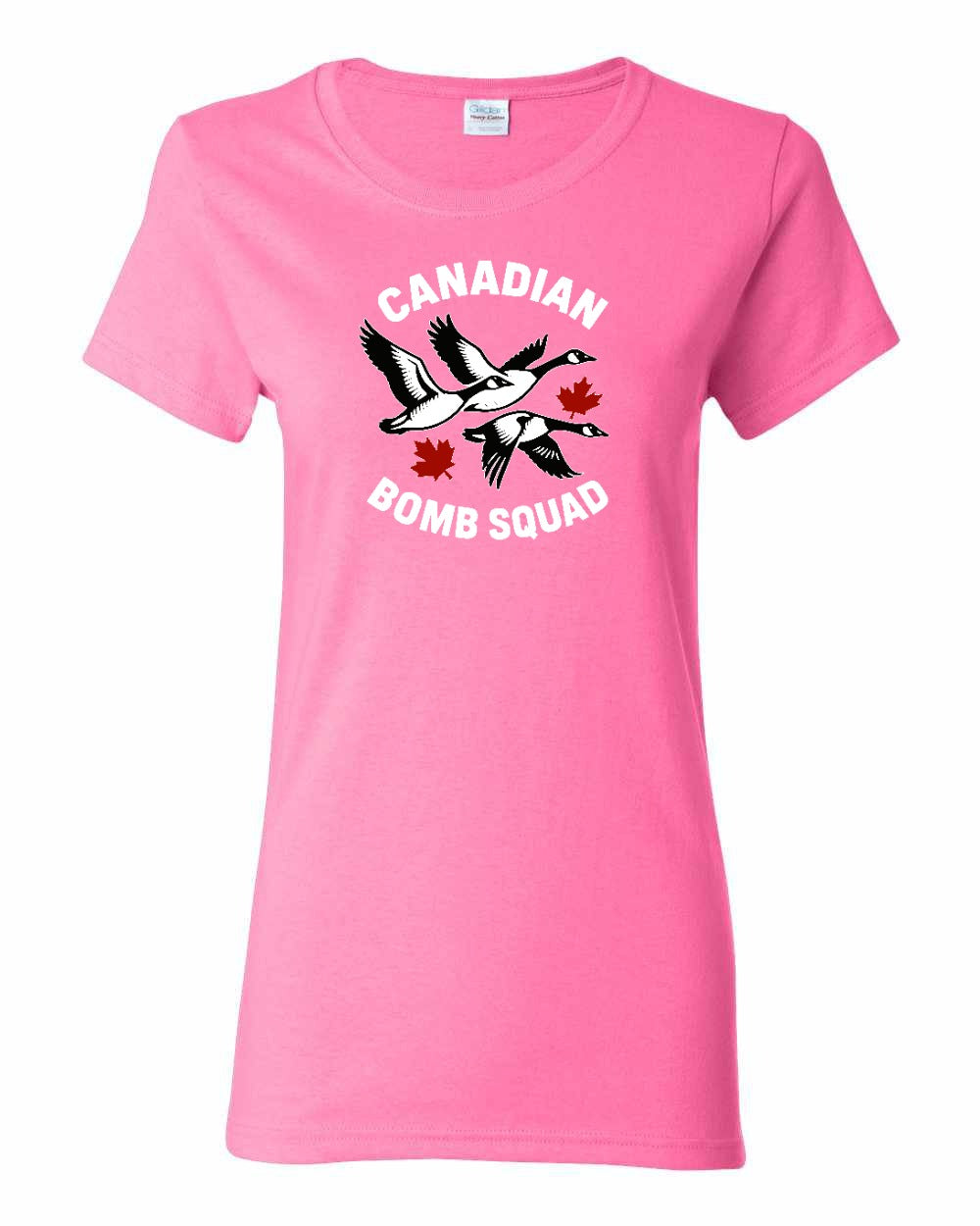 Canadian Bomb Squad Cropped Women's Tee in Azalea Pink
