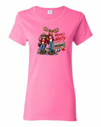 Mean and Nasty New Full Front Women's Tee in Azalea Pink