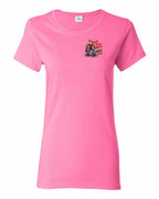 Mean and Nasty New Left Chest and Back Women's Tee in Azalea Pink