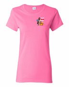Poked the Wrong Goose Left Chest and Back Women's Tee in Azalea Pink