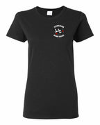 Canadian Bomb Squad Cropped Left Chest and Back Women's Tee in Black