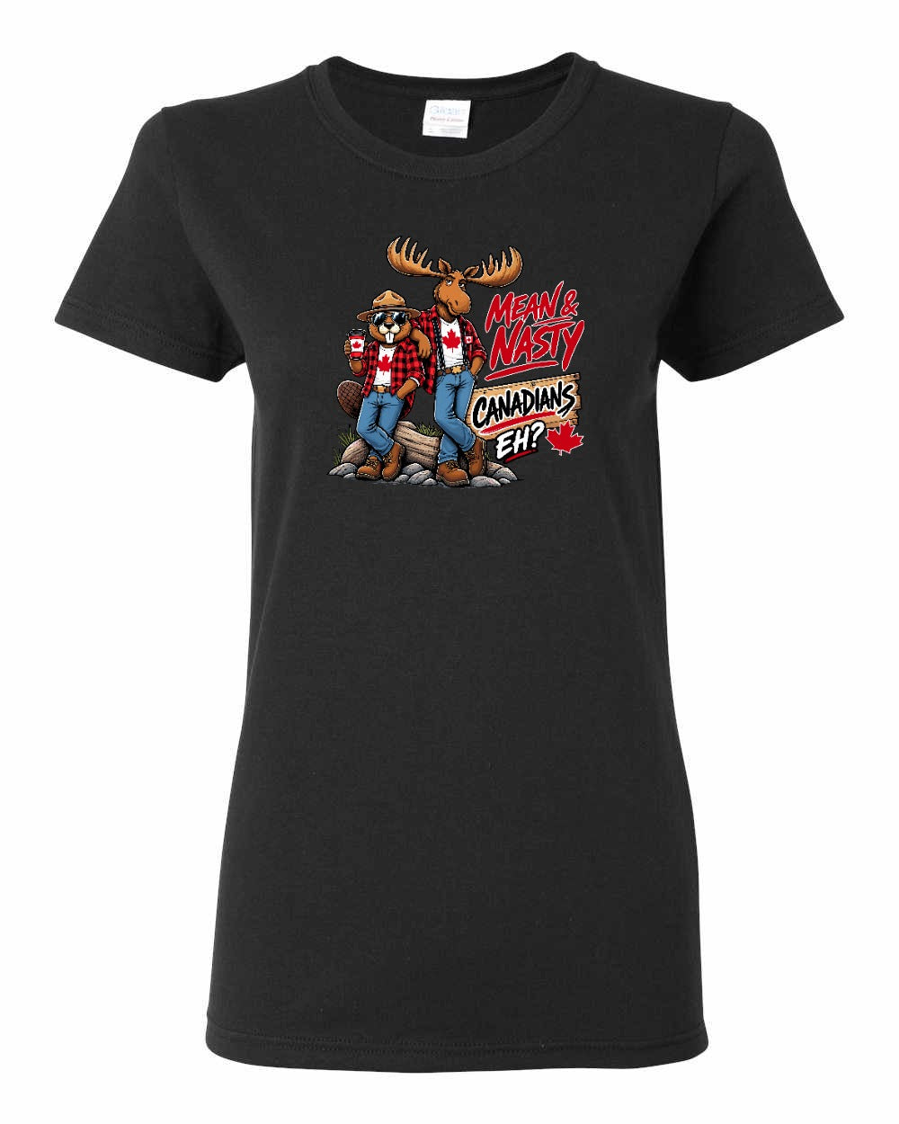 Mean and Nasty New Full Front Women's Tee in Black