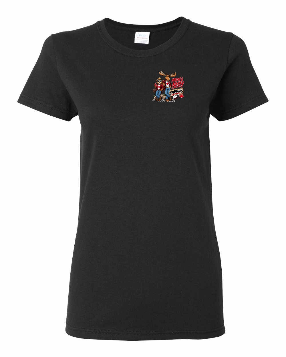 Mean and Nasty New Left Chest and Back Women's Tee in Black