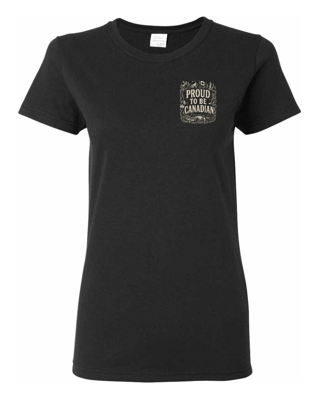 Proud To Be Canadian Folk Left Chest and Back  Women's Tee