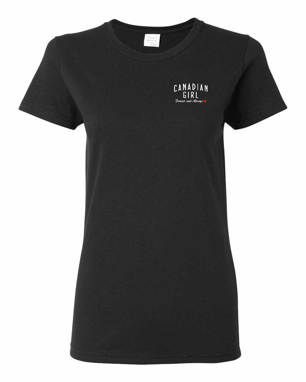 Canadian Girl Forever and Always Left Chest Women's Tee