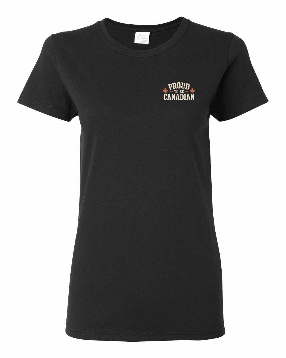 Proud To Be Canadian Sign Left Chest  Women's Tee