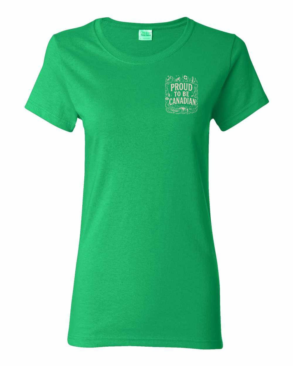 Proud To Be Canadian Folk Left Chest  Women's Tee