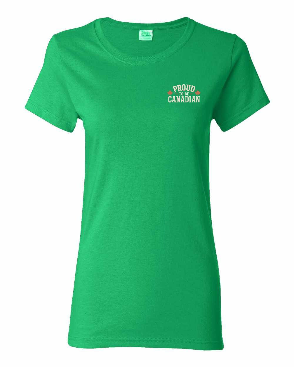 Proud To Be Canadian Sign Left Chest  Women's Tee