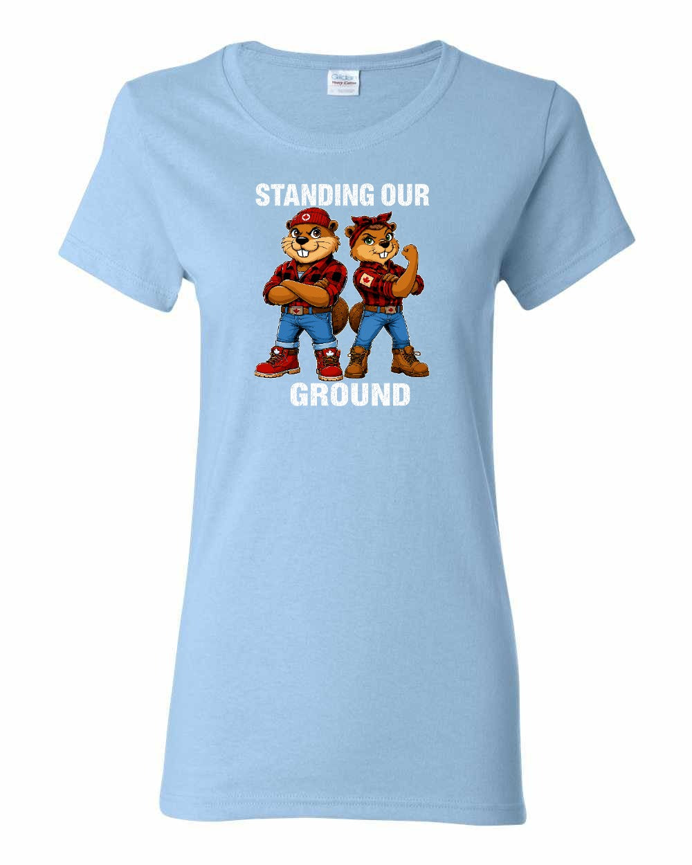 Standing Our Ground Women's Tee in Light Blue
