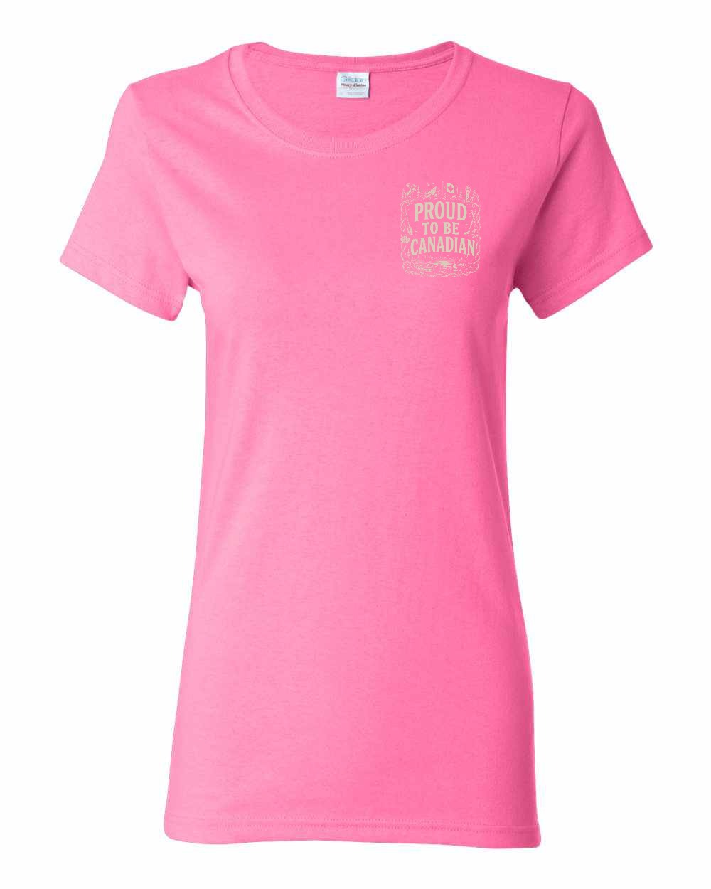 Proud To Be Canadian Folk Left Chest  Women's Tee