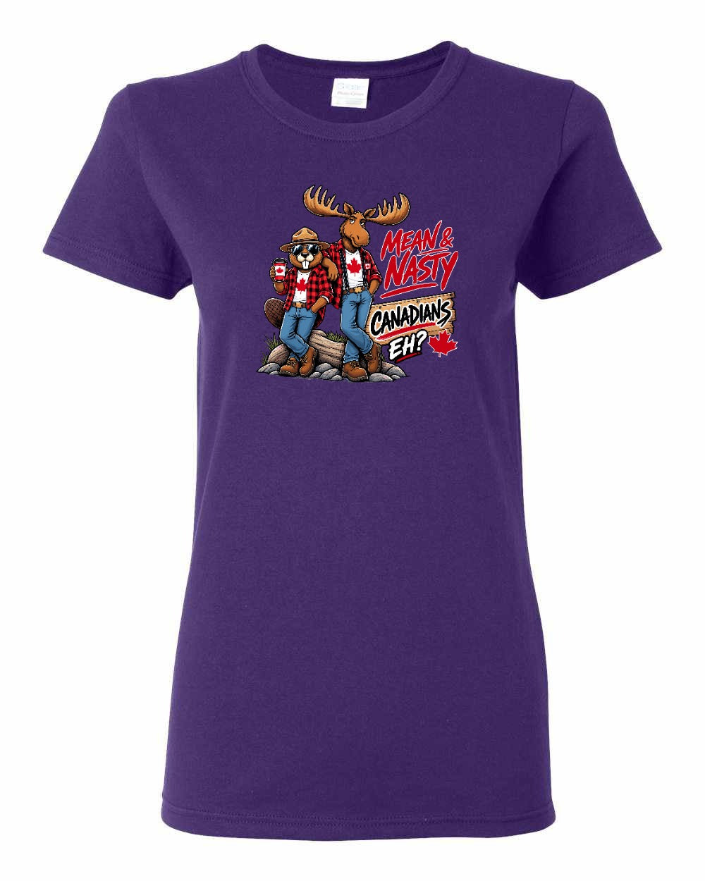Mean and Nasty New Full Front Women's Tee in Purple