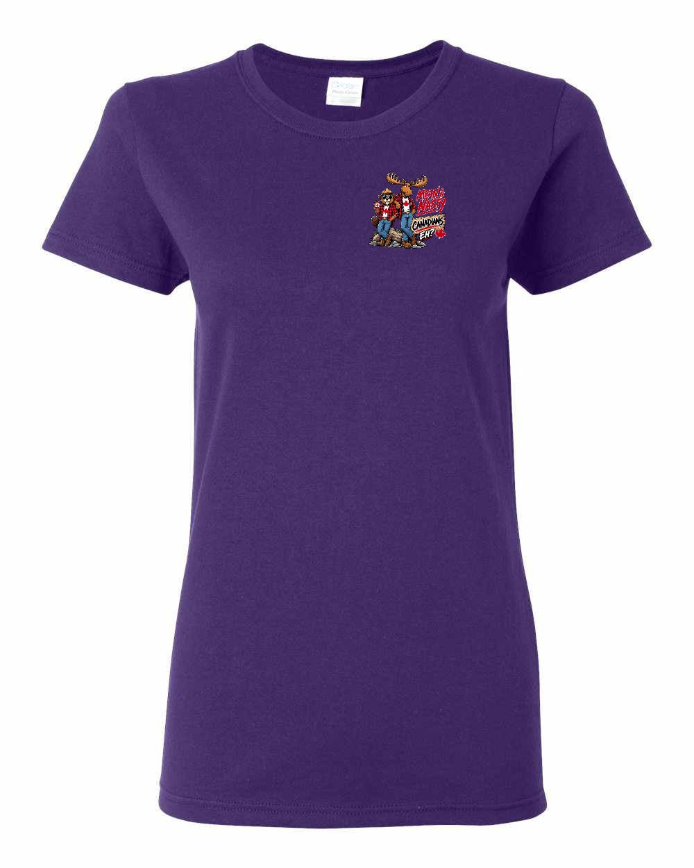 Mean and Nasty New Left Chest and Back Women's Tee in Purple