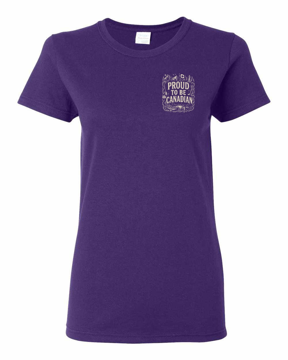Proud To Be Canadian Folk Left Chest  Women's Tee