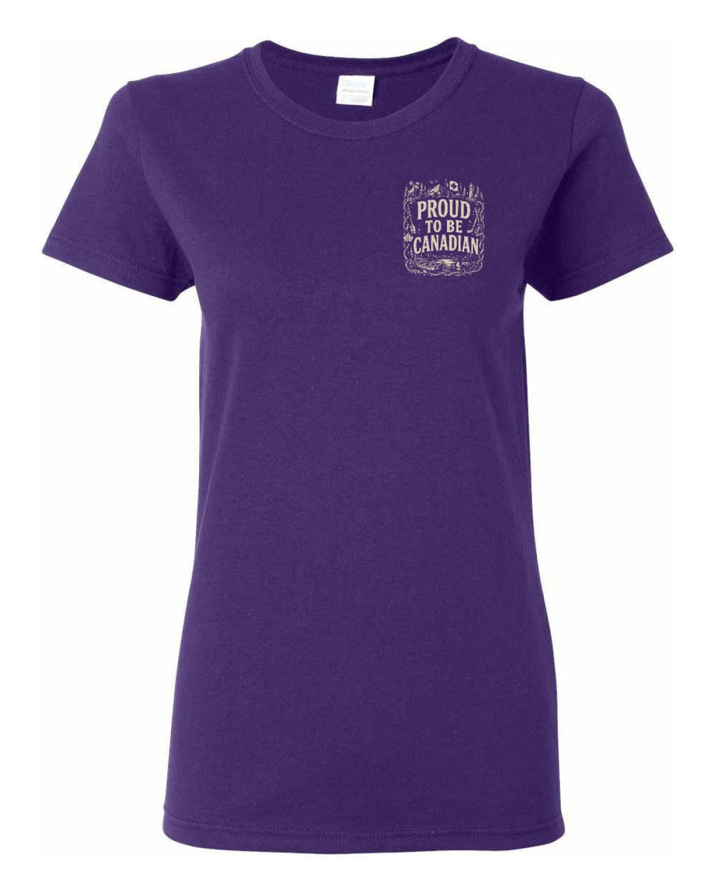 Proud To Be Canadian Folk Left Chest and Back  Women's Tee
