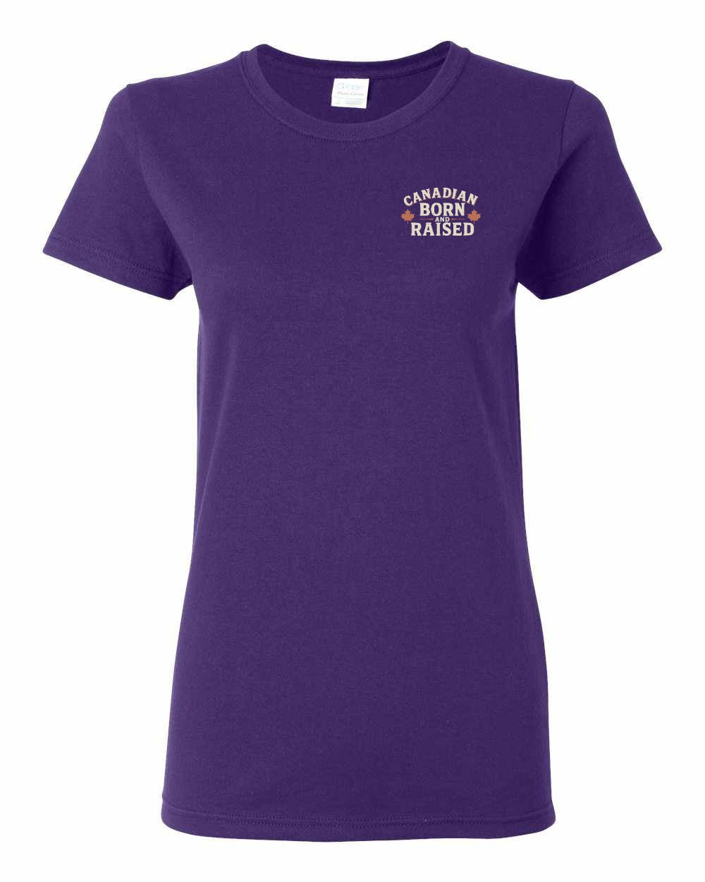Canadian Born & Raised Sign  Left Chest  Women's Tee