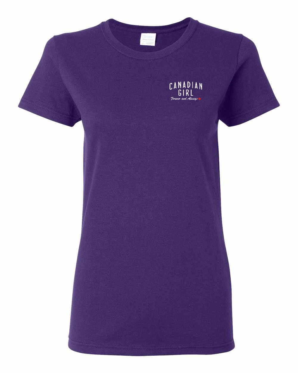 Canadian Girl Forever and Always Left Chest Women's Tee