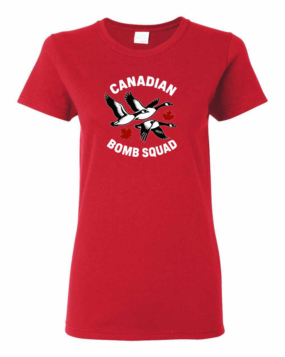Canadian Bomb Squad Cropped Women's Tee in Red
