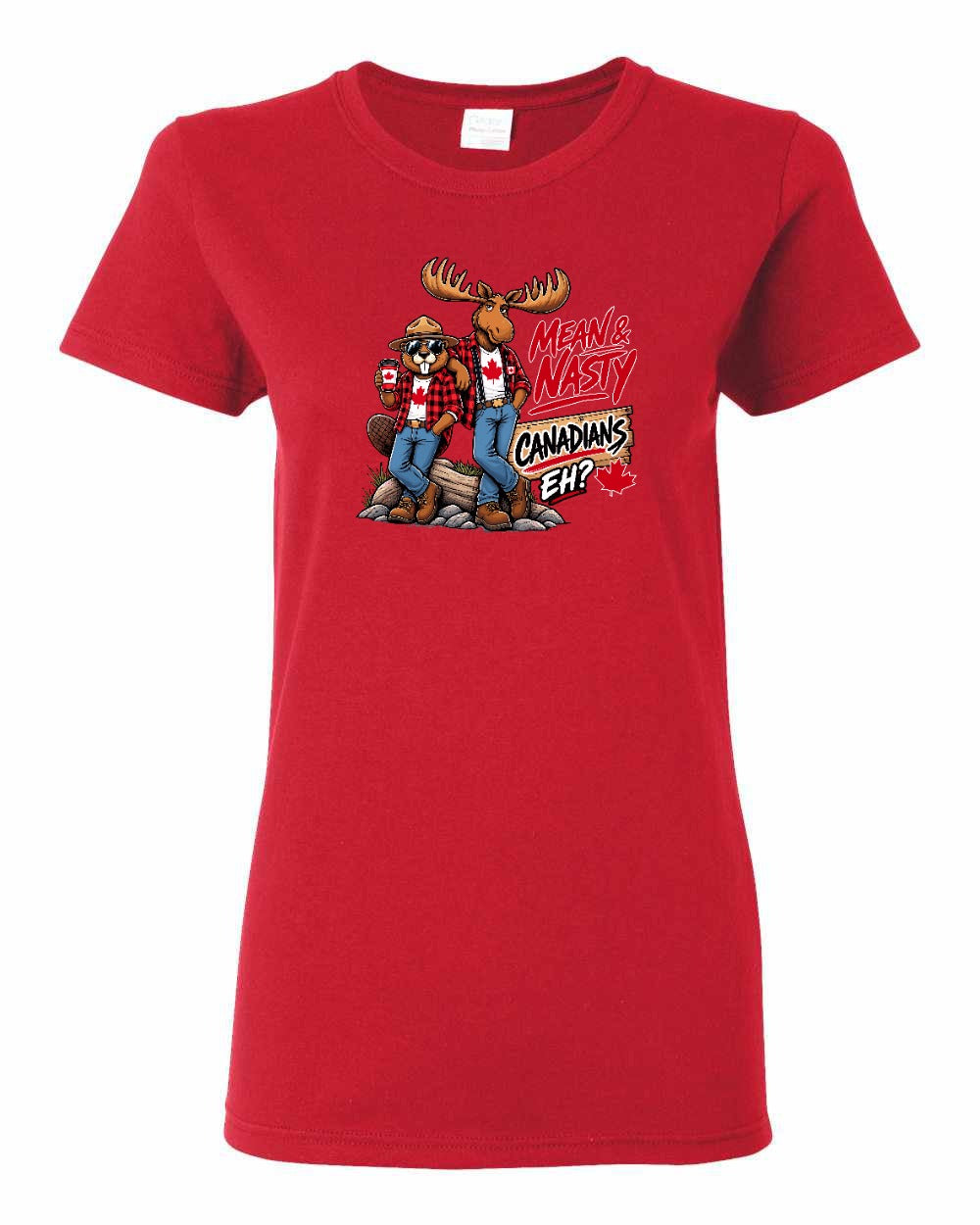 Mean and Nasty New Full Front Women's Tee in Red