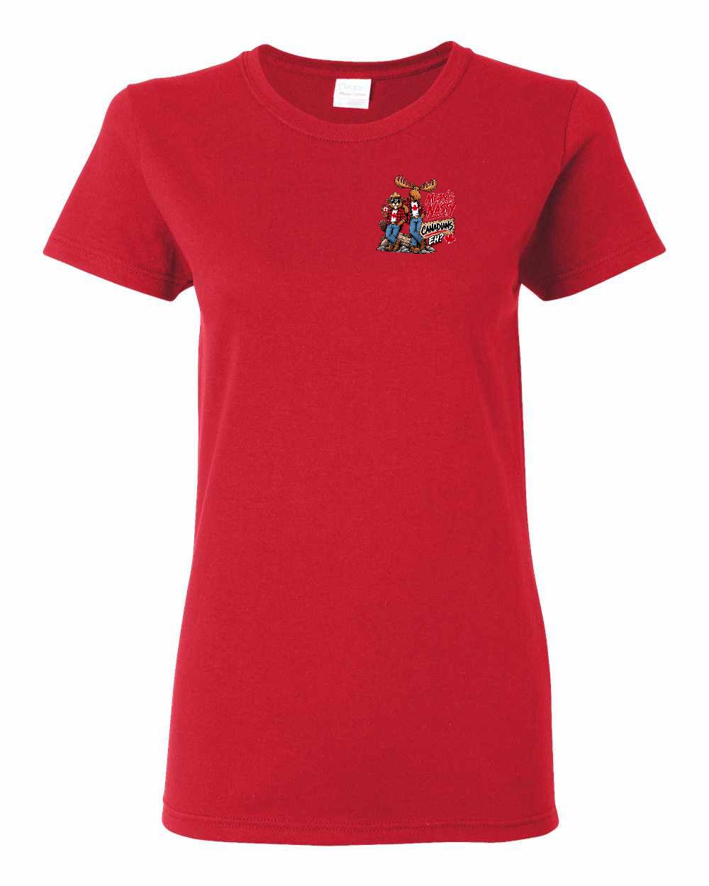 Mean and Nasty New Left Chest and Back Women's Tee in Red