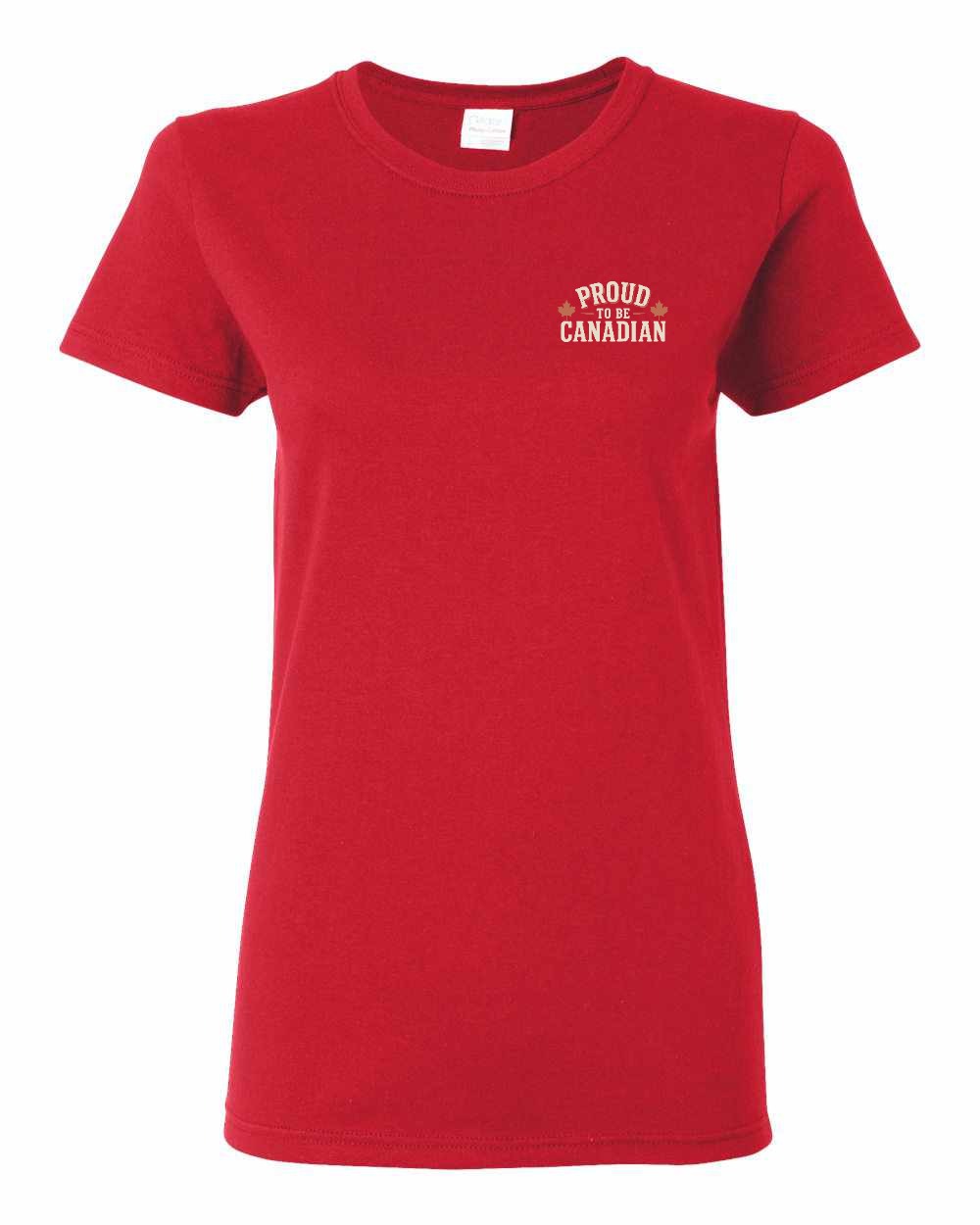 Proud To Be Canadian Sign Left Chest  Women's Tee