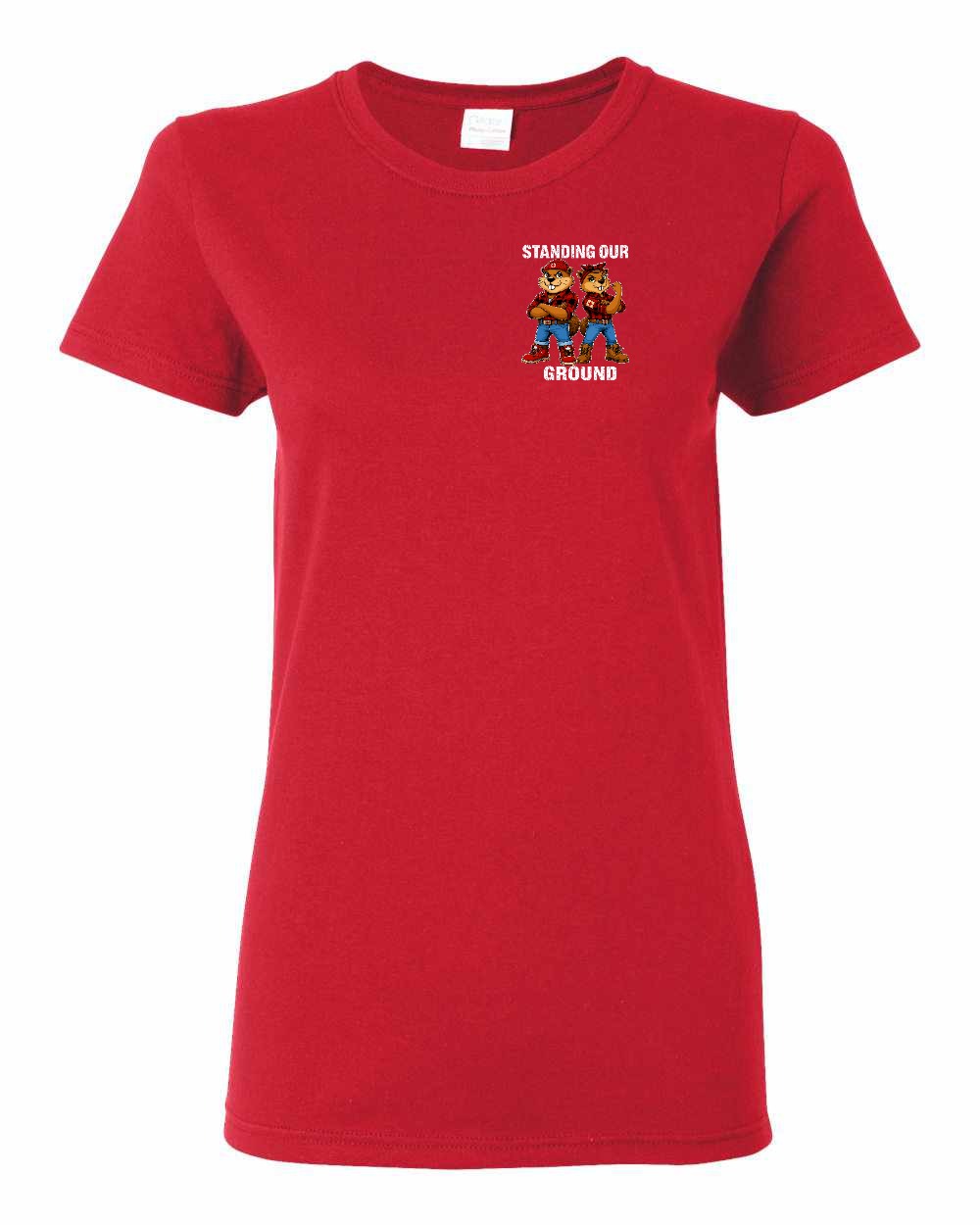 Standing Our Ground Left Chest Women's Tee in Red