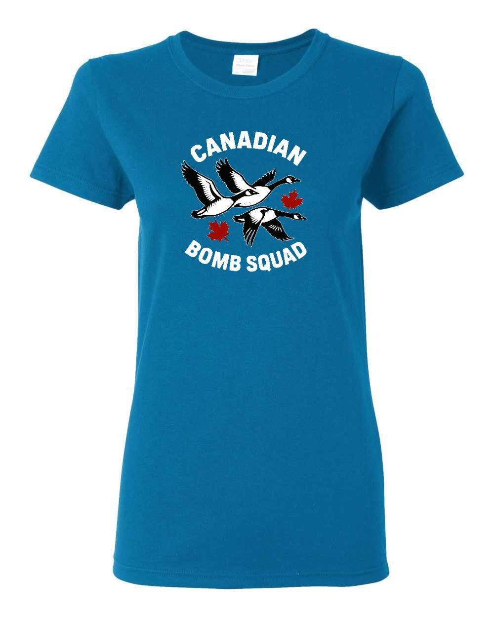 Canadian Bomb Squad Cropped Women's Tee in Sapphire
