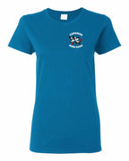 Canadian Bomb Squad Cropped Left Chest and Back Women's Tee in Sapphire