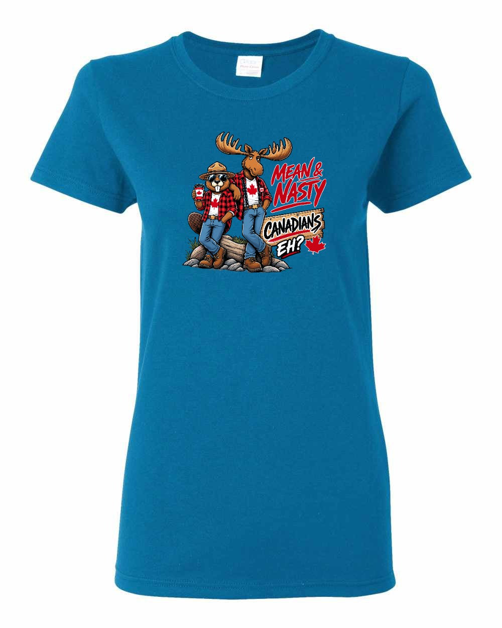 Mean and Nasty New Full Front Women's Tee in Sapphire