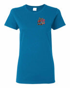 Mean and Nasty New Left Chest and Back Women's Tee in Sapphire