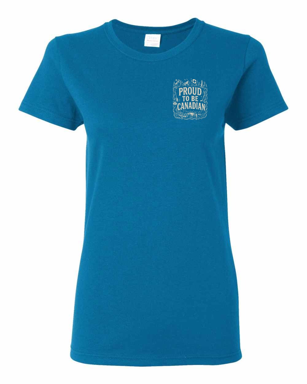 Proud To Be Canadian Folk Left Chest  Women's Tee