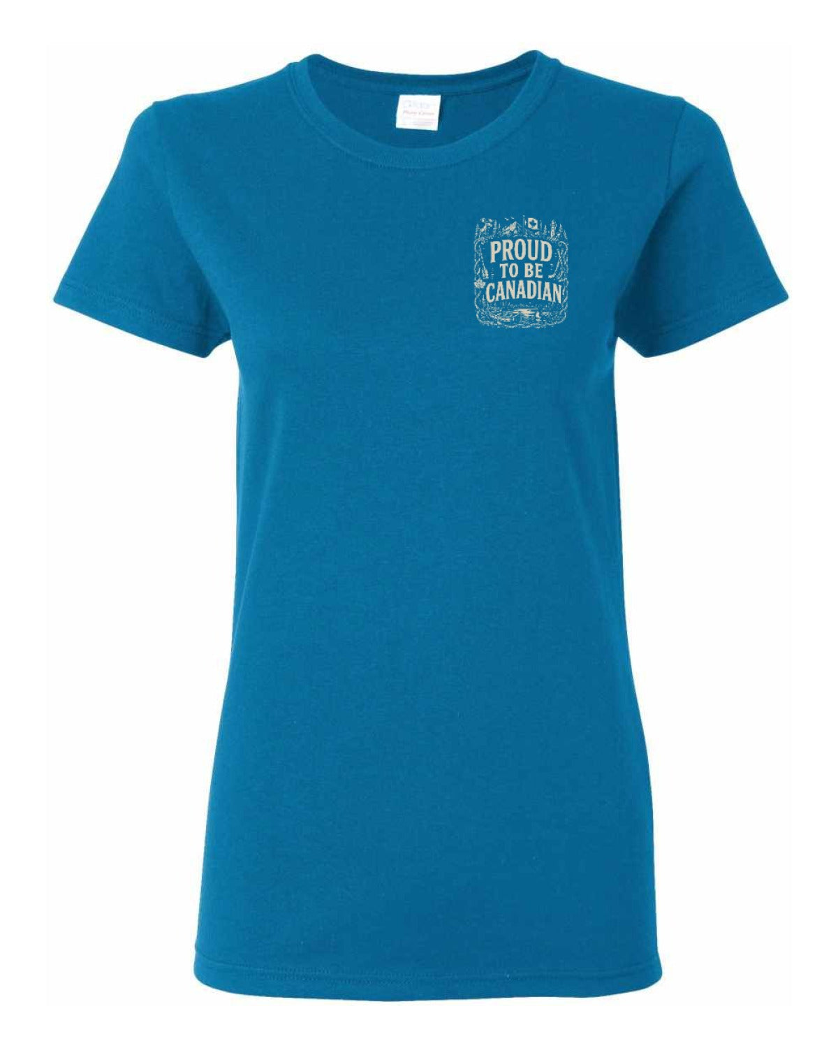 Proud To Be Canadian Folk Left Chest and Back  Women's Tee