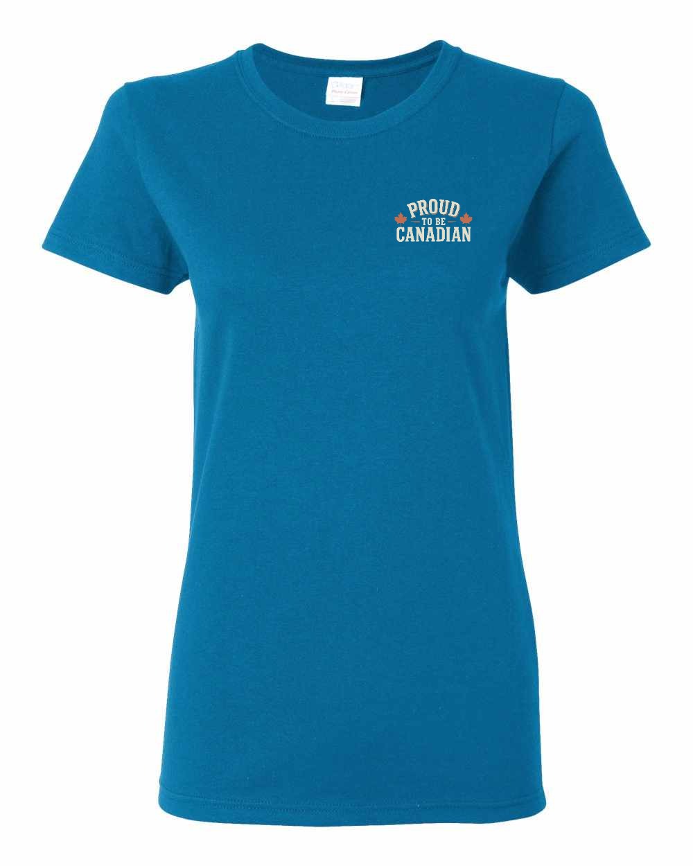 Proud To Be Canadian Sign Left Chest  Women's Tee
